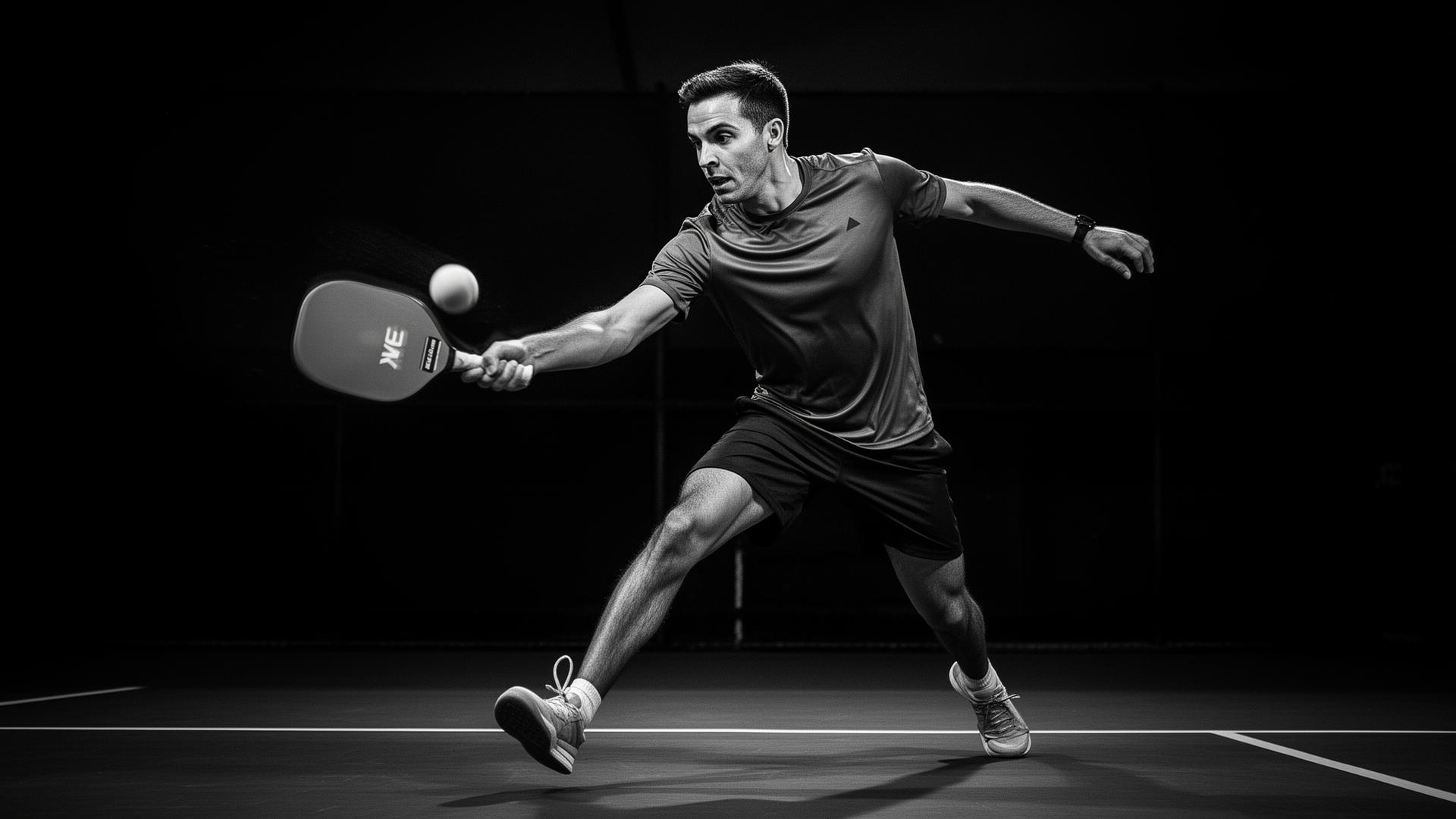 Pickleball player in action